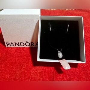 Pandora Silver Necklace with Dainty Pendant